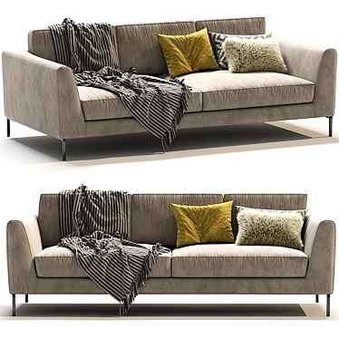 Elegant Meridiani Louis Up Sofa 3D model image 1 