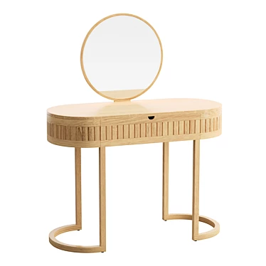 Juliette Modern Vanity, Oak Finish 3D model image 1 