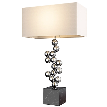 Sleek Silver Sculptural Table Lamp 3D model image 1 