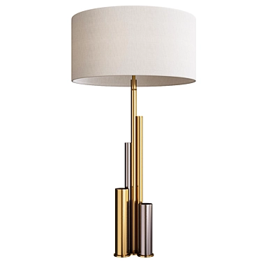 Elegant Brass Bronze Table Lamp 3D model image 1 