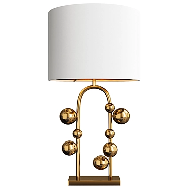 Sleek Gold Metal Table Lamp 3D model image 1 