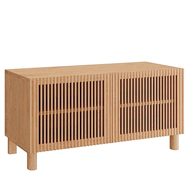 Beyla Oak Shoe Cabinet (La Forma) 3D model image 1 