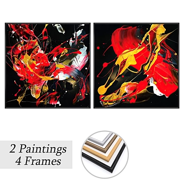 Dual Picture Set with Frame Options 3D model image 1 