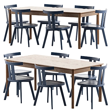 Modern Patch Table Chair Set 3D model image 1 