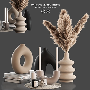 pampas zara home decorative set