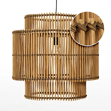 Natural Bamboo Pendant Light 3D model image 1 