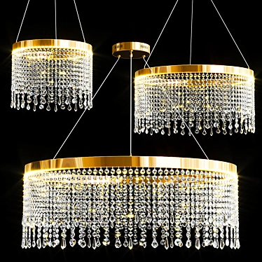 Elegant Crystal Metal Chandelier Collection 3D model image 1 