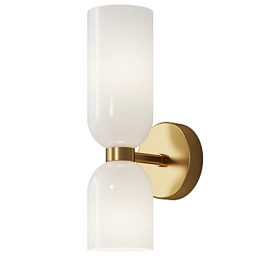 Elegant Gold White Wall Sconce 3D model image 1 