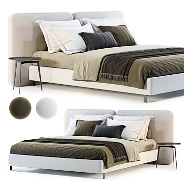 Luxury Minotti Tatlin-Cover Bed 3D model image 1 