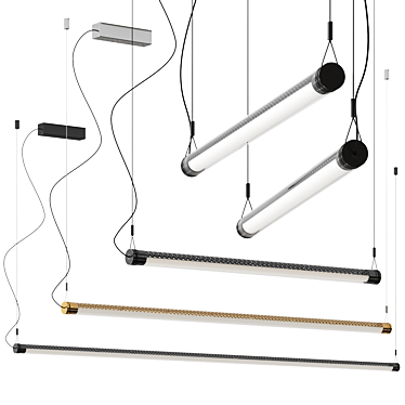 Modern Aluminium Pendant Lamp Kit 3D model image 1 