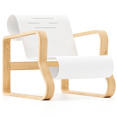 Minimalist Paimio 41 Armchair 3Colors 3D model image 1 
