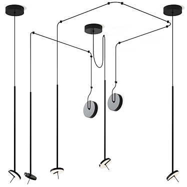 Sleek Grok LEDs Pendant Light 3D model image 1 