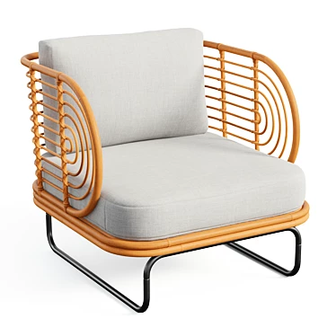 Modernist Rattan Chair Elegant Design 3D model image 1 