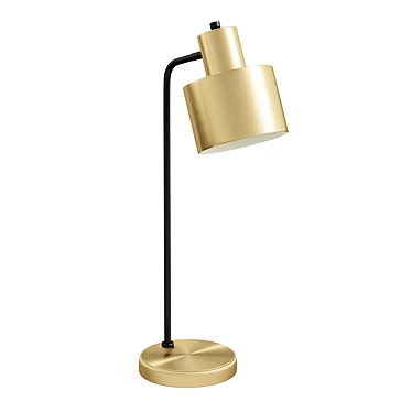 Brushed Gold Cylinder Desk Lamp 3D model image 1 