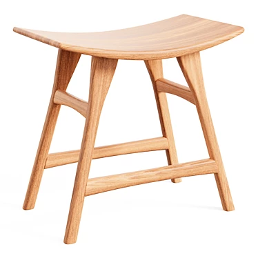 Versatile Oak Osso Seating Stool 3D model image 1 