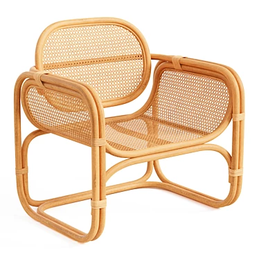 Modern Rattan Lounge Chair 3D model image 1 