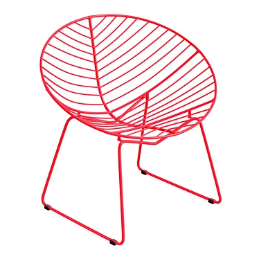 Leaf-Patterned Outdoor Lounge Chair 3D model image 1 