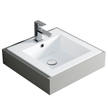 Elegant Melana 41 White Basin 3D model image 1 