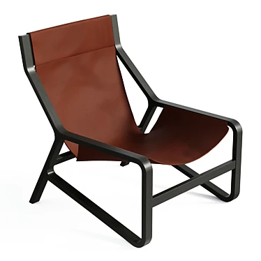 Stylish Toro Lounge Chair in Beech Wood & Leather 3D model image 1 