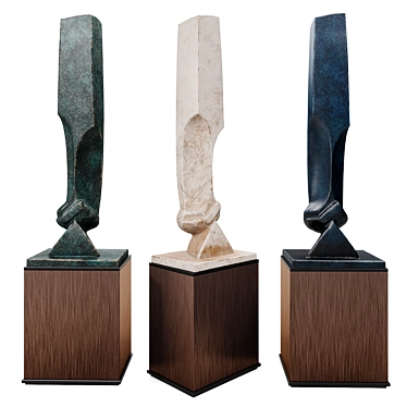 Contemporary Stella Metal Sculpture 3D model image 1 