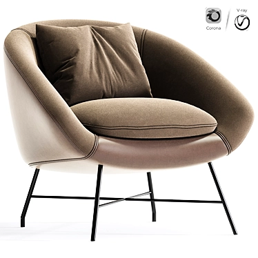 Modern Lounge Armchair in 3D 3D model image 1 