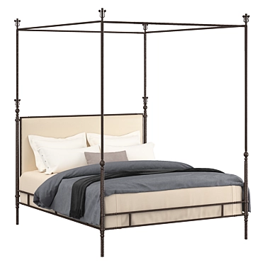 Elegant California King Branwen Bed 3D model image 1 