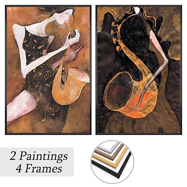 Art Set with Multiple Frames 3D model image 1 