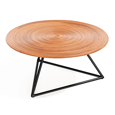 Rattan Spiral Coffee Table 3D model image 1 