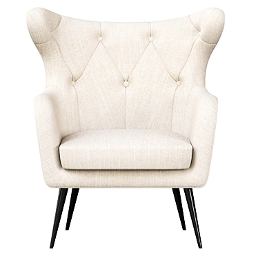 Stylish Bouck Wingback Chair Model 3D model image 1 