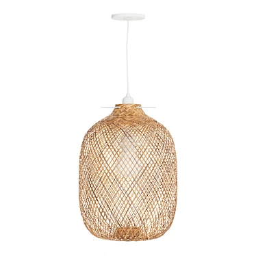 Adjustable Bamboo Pendant Light Shade 3D model image 1 