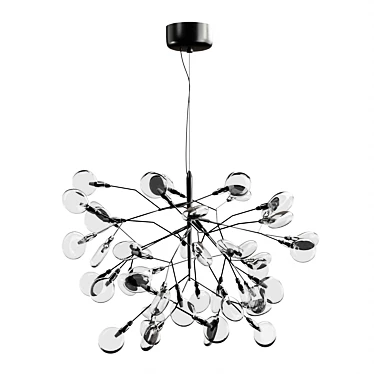 Elegant Black Pendant Chandelier 3D model image 1 