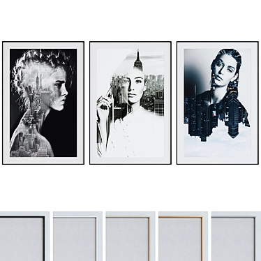  Urban Portraits Wall Frame Set 3D model image 1 