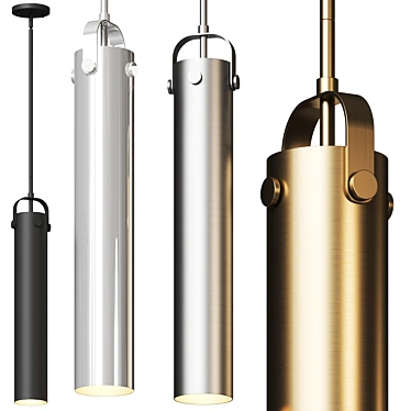 Elegant Cylinder Mini Pendant Light 3D model image 1 