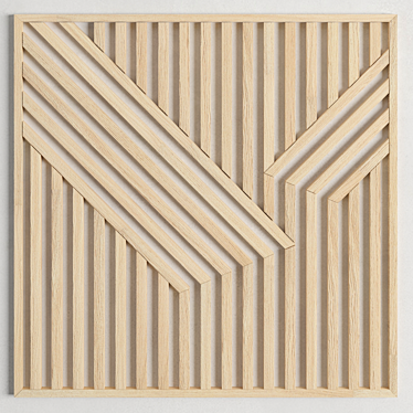 Modern Geometric Wood Wall Art 3D model image 1 