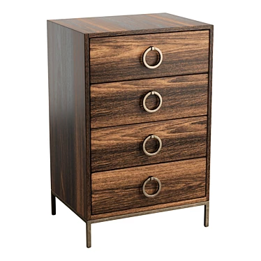 Rustic Mango Wood Drawer Chest 3D model image 1 