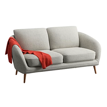 Rounded Frame Sofa Plush Reversible 3D model image 1 