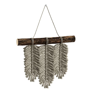 Boho Feather Tassel Hanging Decoration 3D model image 1 