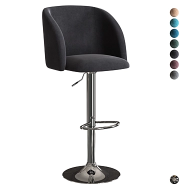 Swivel Bar Stool with Chrome Base 3D model image 1 