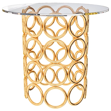 Gold Round Side Table 3D model image 1 