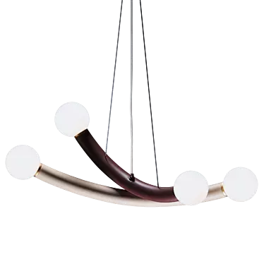 Burgundy & Ivory Pendant Light 3D model image 1 