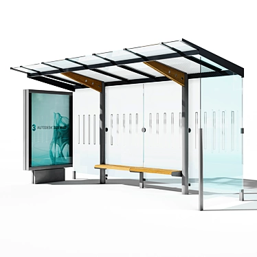 Regio Bus Stop Pavilion with Innovative Design 3D model image 1 