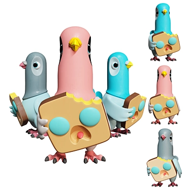 Coarse Play House Bird Figure 3D model image 1 