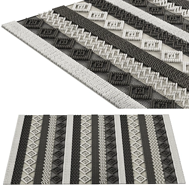 Tassel Diamond Hand Woven Rug 3D model image 1 