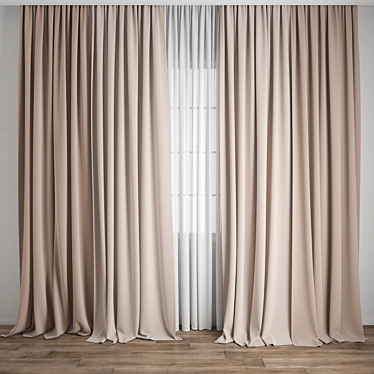 Polygonal Curtain Model Set 3D model image 1 