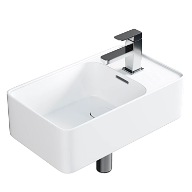 Strada II White Hand Washbasin 3D model image 1 