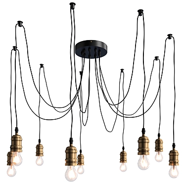 Starkey Chandelier Brass 3D Model 3D model image 1 