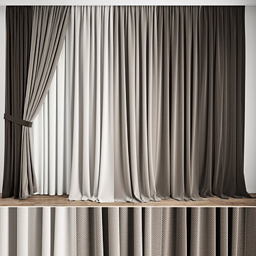 Polygonal Curtain Model Set 3D model image 1 