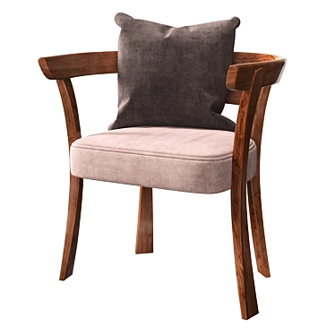 Handcrafted Floridita Walnut Upholstered Chair 3D model image 1 