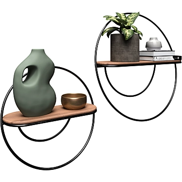 Kruno Semi-Circle Shelves Set 3D model image 1 
