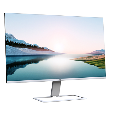 HP 24F White Monitor Render 3D model image 1 